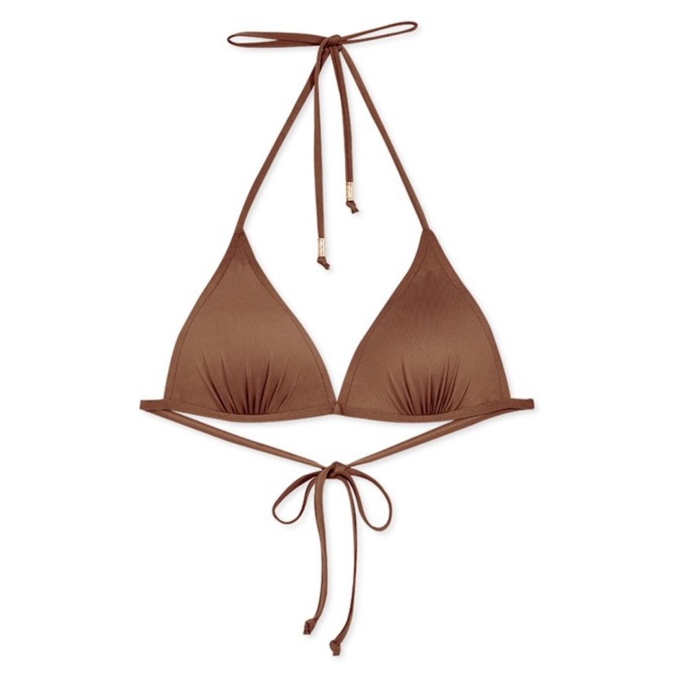 - Suvimuga Women's Triangle Push up Padded String  Bikini Top in Coffee NWT